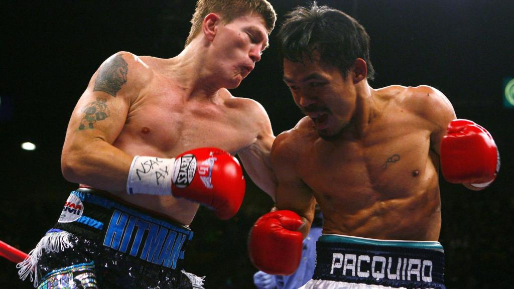 Ricky Hatton durante su pelea contra Manny Pacquiao en 2009