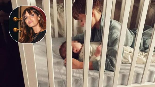 Montaje de una imagen de Sara Carbonero y una foto de sus hijos.