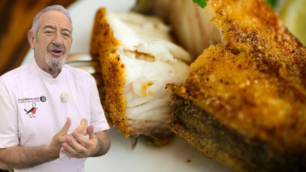 Karlos Arguiñano con un plato de merluza recién hecha.