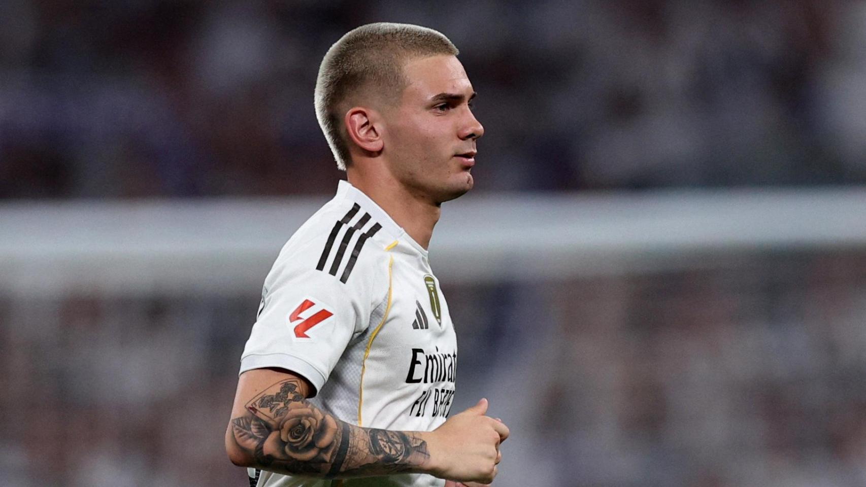 Franco Mastantuono, durante el partido ante Osasuna.