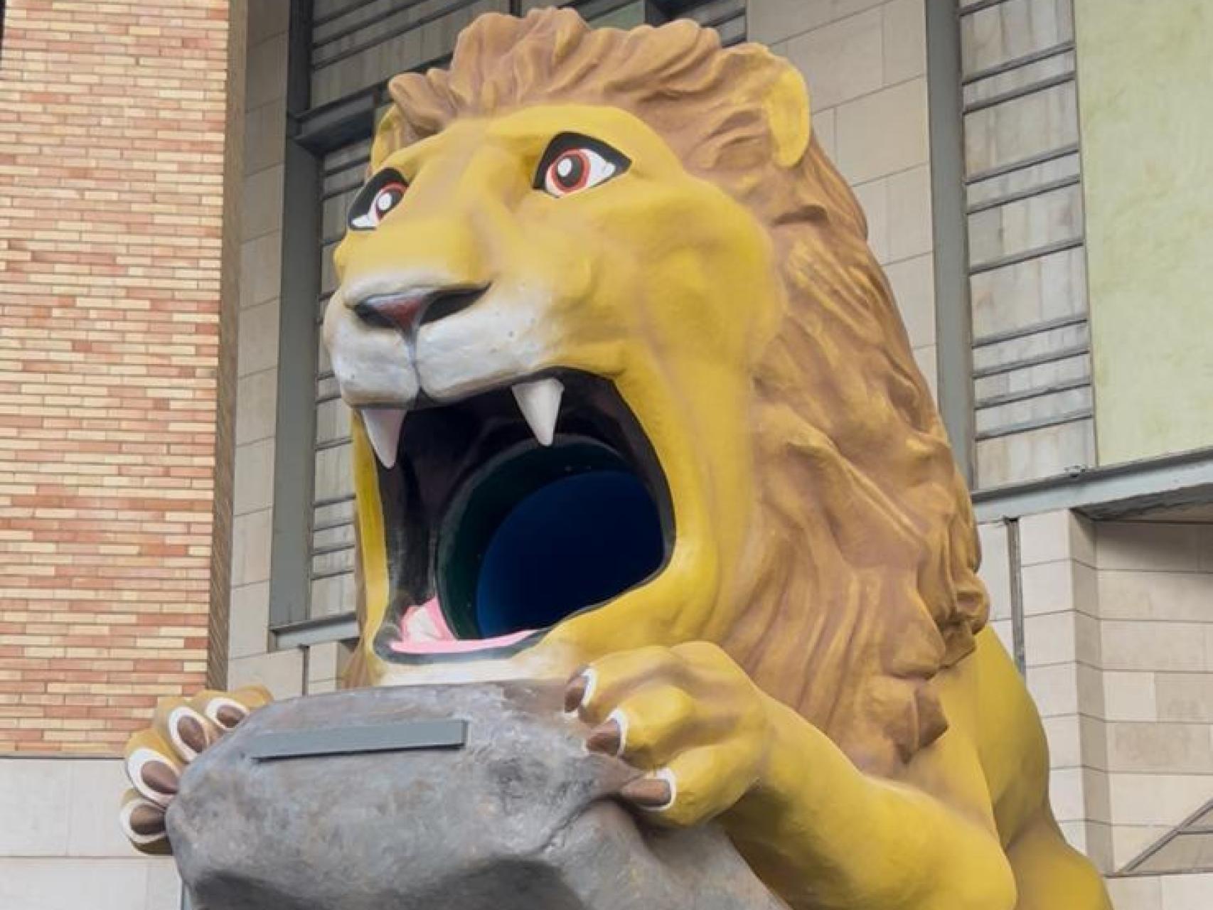 El león Garganchón, en la presentación de este martes.