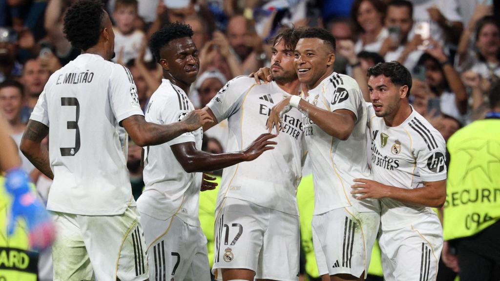 Mbappé celebra su segundo gol contra el Marsella.