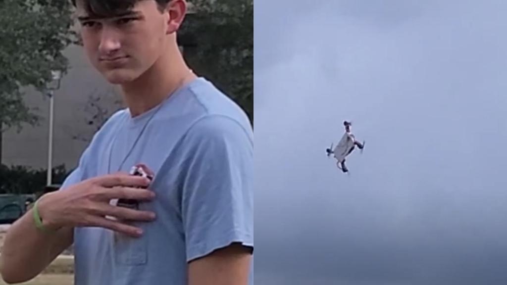 Imágenes de la prueba del dron plegable.