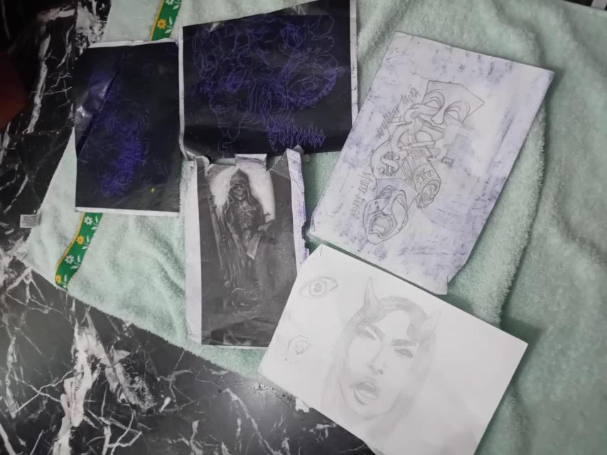 La Policía encontró dibujos satánicos en las pertenencias de Ángel Black.