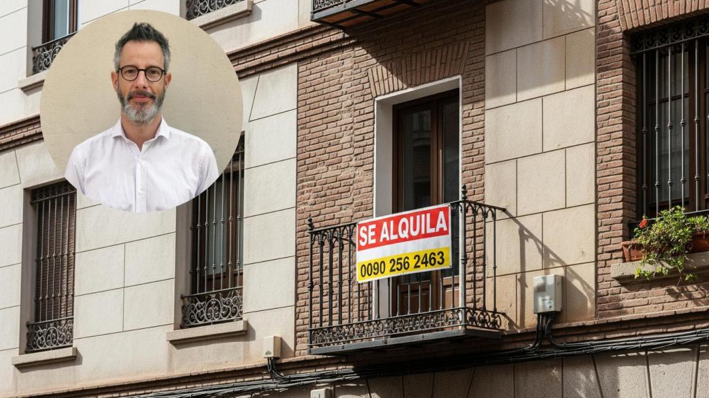 Montaje de Ferran Font con una vivienda en alquiler en una imagen creada con IA.