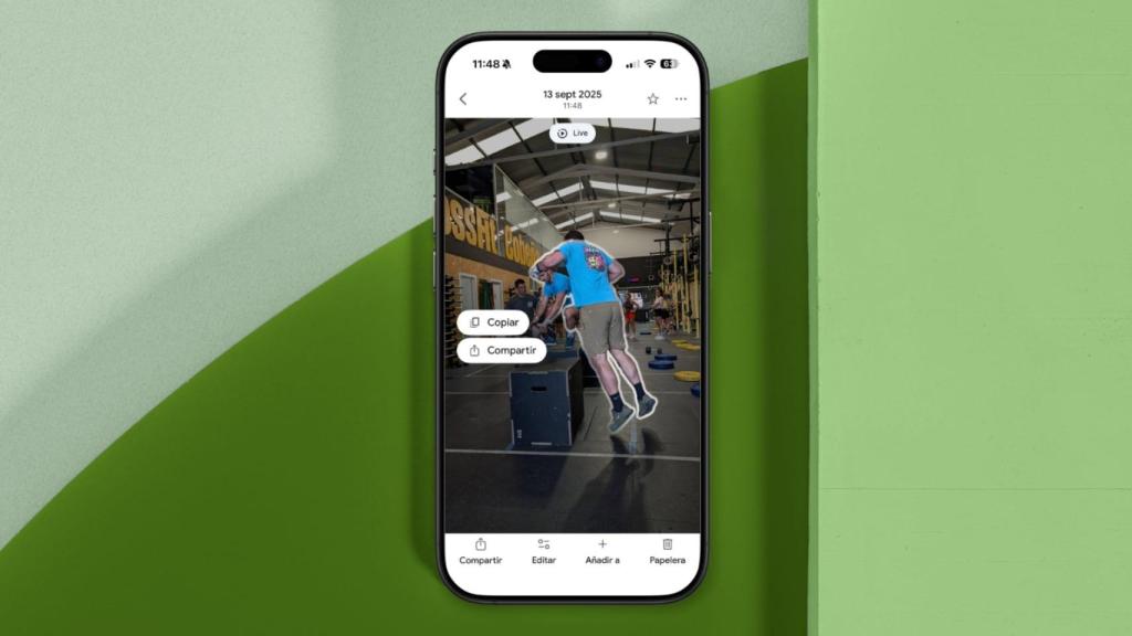 Stickers en Google Fotos en un iPhone