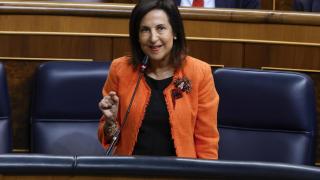 La ministra de Defensa, Margarita Robles, este miércoles en la sesión de control al Gobierno.