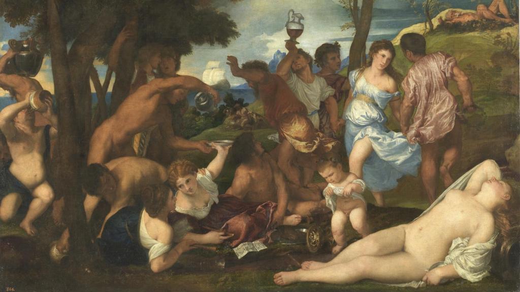 Detalle de 'La bacanal de los andrios' (1523-1526), de Tiziano. ©Museo Nacional del Prado