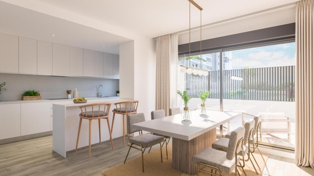 Promoción Lerena, con una cocina adaptada a la calidez.