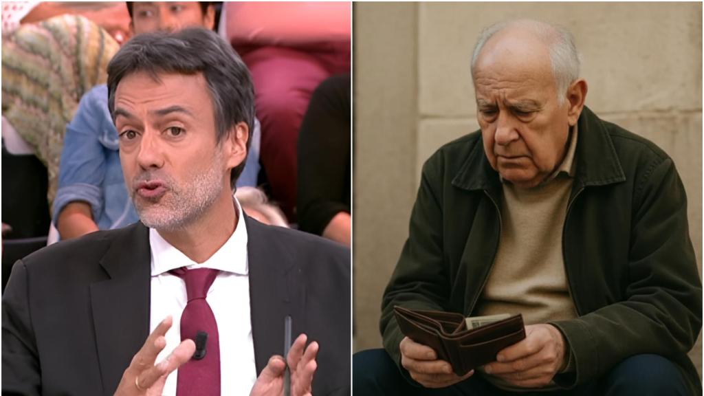 El economista Luis Garvía y un jubilado en un fotomontaje.