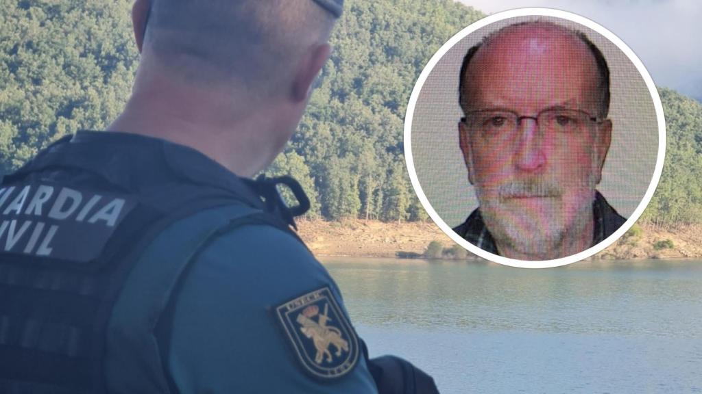 Imagen de José Luis junto a la de la Guardia Civil en sus labores de búsqueda