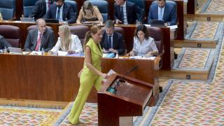 La portavoz de VOX en la Asamblea, Isabel Pérez-Moñino, interviene durante el segundo día del Debate sobre el Estado de la Región