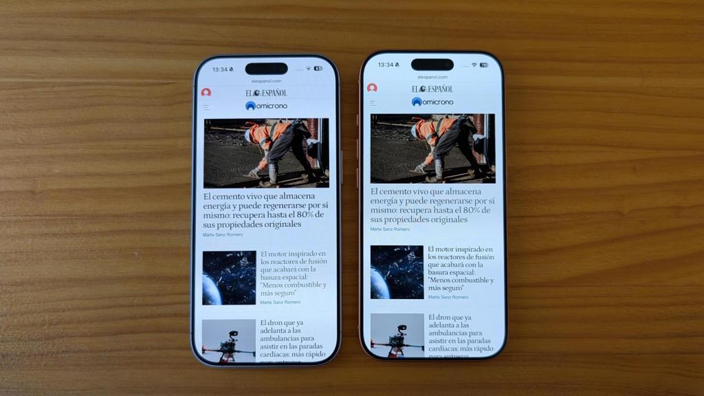 iPhone 17 (izq) junto al iPhone 17 Pro