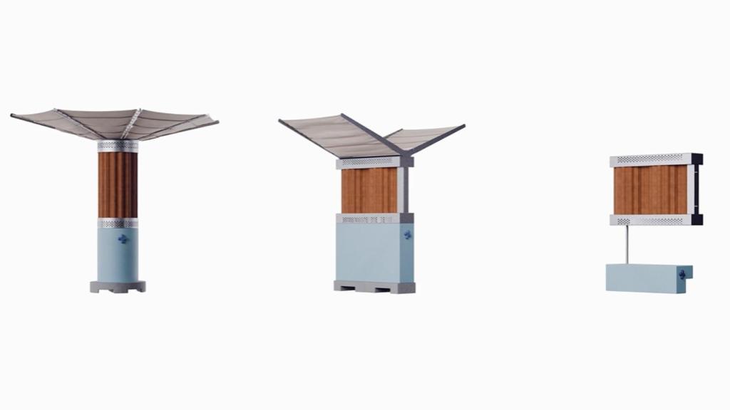 El ladrillo Bloc integrado en varios elementos urbanos.