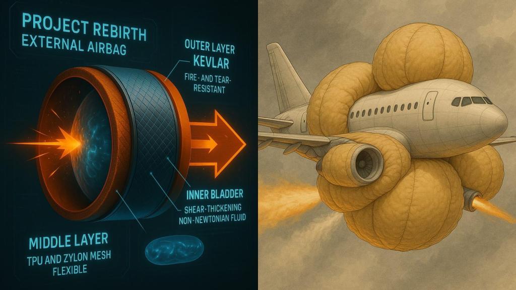 Concepto de los airbags para aviones.