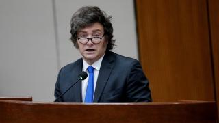 Javier Milei este miércoles durante una visita en Paraguay.