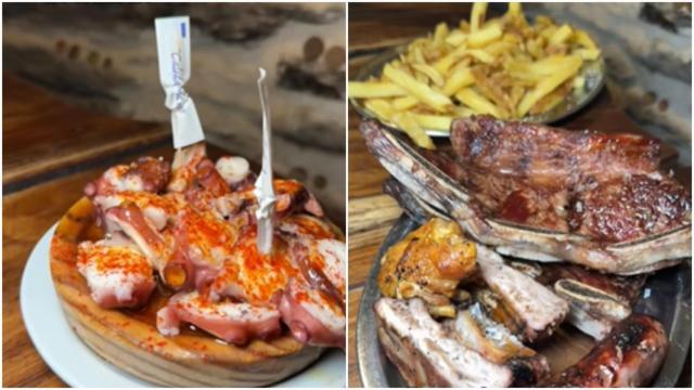 Algunos platos del menú de un restaurante de Lalín (Pontevedra)