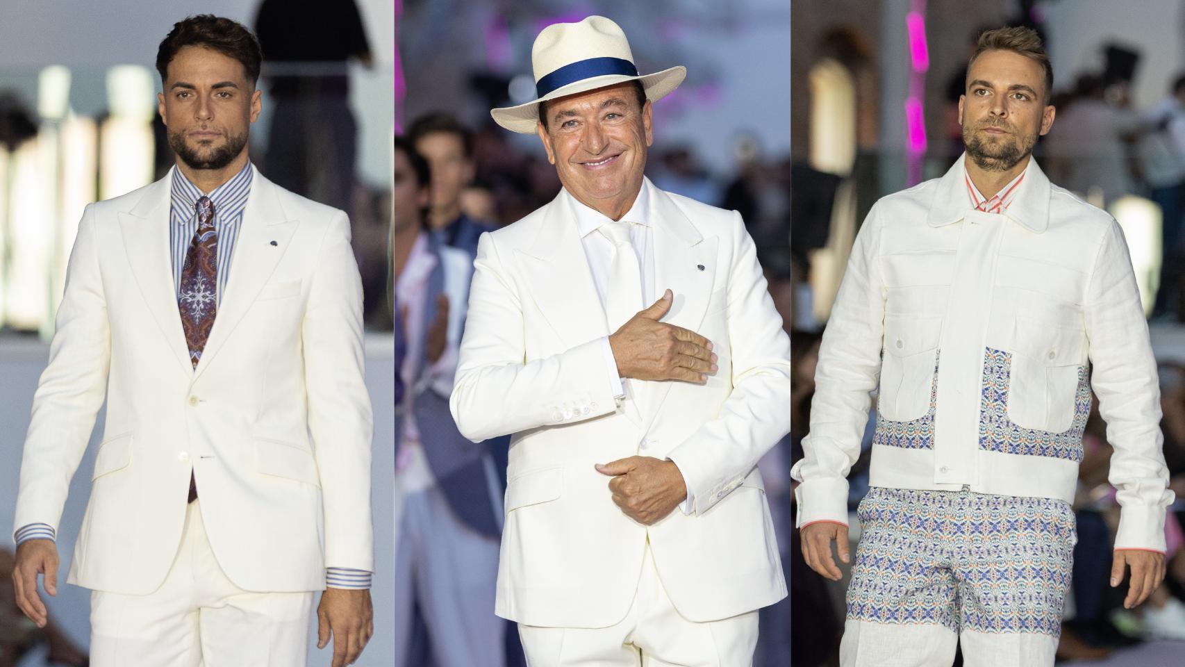 Los televisivos Montoya y José María Almoguera desfilan como modelos para el toledano Félix Ramiro en Madrid