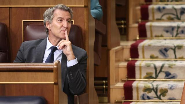 Feijóo en su escaño, este miércoles en el Congreso de los Diputados.