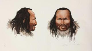 Reconstrucción del rostro de un individuo de la Cultura Saqqaq,  nombrado como Inuk, a partir de estudios genéticos con restos de cabello. Foto: Nutka Godfredtsen / Universidad de Copenhague