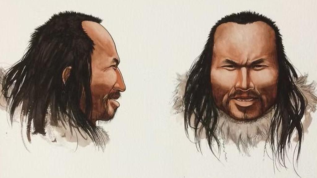 Reconstrucción del rostro de un individuo de la Cultura Saqqaq,  nombrado como Inuk, a partir de estudios genéticos con restos de cabello. Foto: Nutka Godfredtsen / Universidad de Copenhague