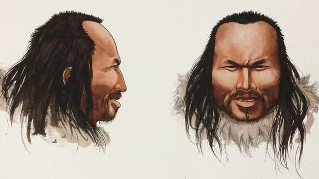 Reconstrucción del rostro de un individuo de la Cultura Saqqaq,  nombrado como Inuk, a partir de estudios genéticos con restos de cabello. Foto: Nutka Godfredtsen / Universidad de Copenhague