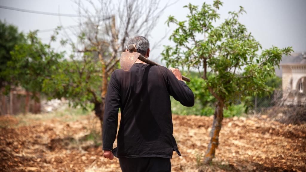 Jaafar lucha por reconstruir su vida y sus tierras tras el conflicto armado.