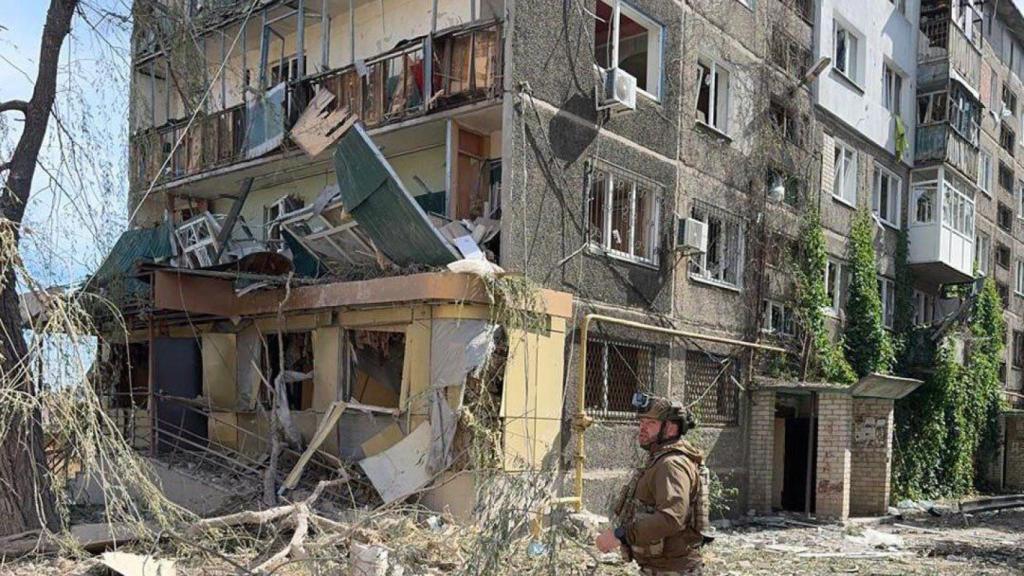 Así ha quedado uno de los edificios en Kostiantynivka, Ucrania.