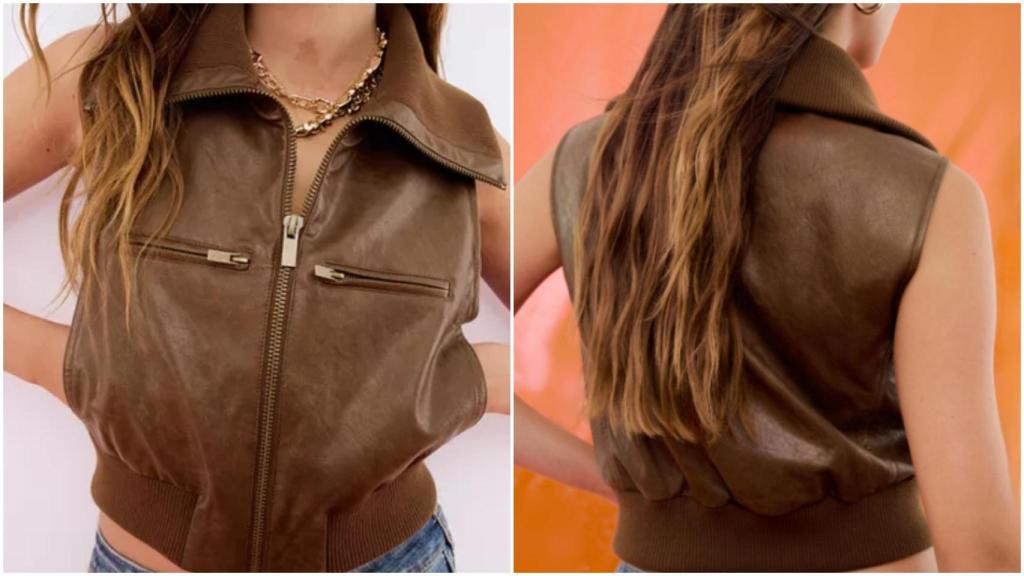 Chaleco efecto piel de Stradivarius. Ref: 5982/276/400