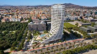 Torre de viviendas diseñado por el estudio Zaha Hadid para la propuesta de Sierra Blanca Estates en El Bulto.