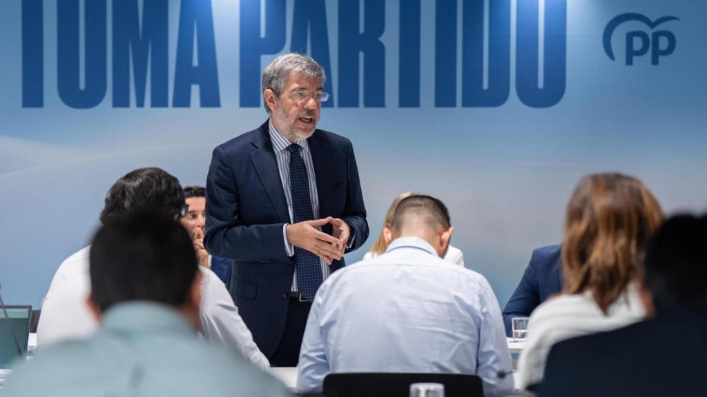 Alberto Nadal, vicesecretario de Economía y Desarrollo Sostenible del PP, en un encuentro con la prensa.