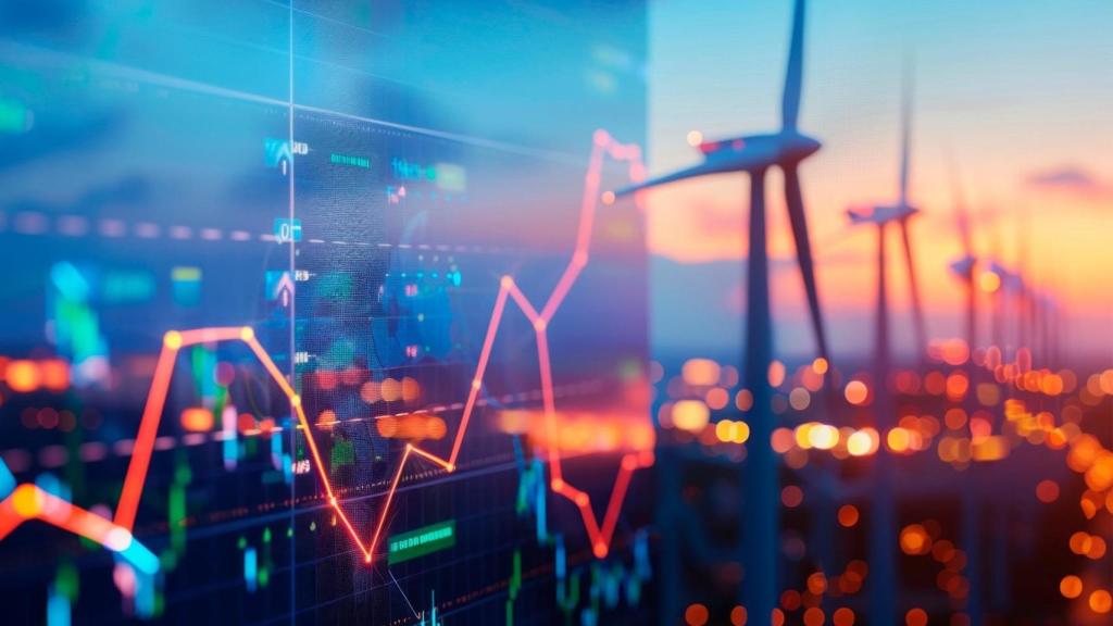 Mercado eléctrico con un fondo de energías renovables.