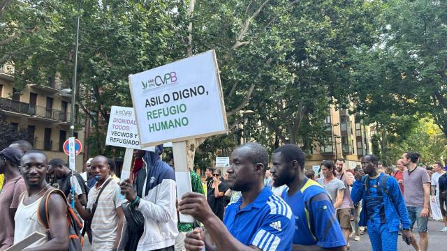 Algunos de los manifestantes este jueves en Zaragoza.