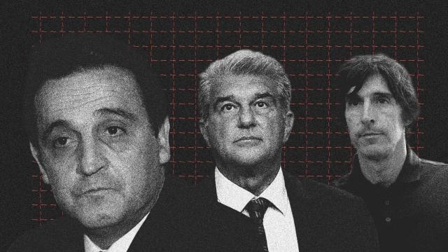 José María Enríquez Negreira, Joan Laporta y Javier Enríquez Romero