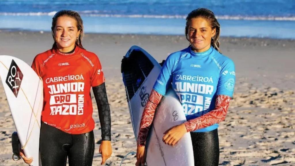 Anette (rojo) y Janire González Etxebarri (azul), en el Cabreiorá Junior Pro Razo Caión 2023.