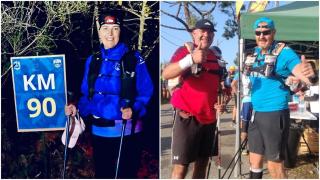 Carla Iglesias, Isidro Lara y Luis González en la 21 Leguas de Narón.