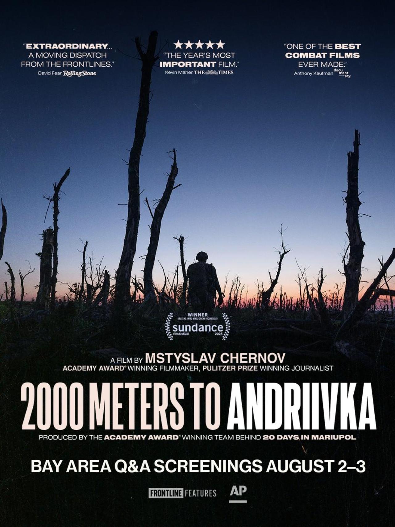 Cartel de 'A 2.000 metros de Andriivka'.