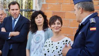 La ministra de Igualdad, Ana Redondo, este viernes en junto a Óscar Puente e Isabel Rodríguez en Valladolid.