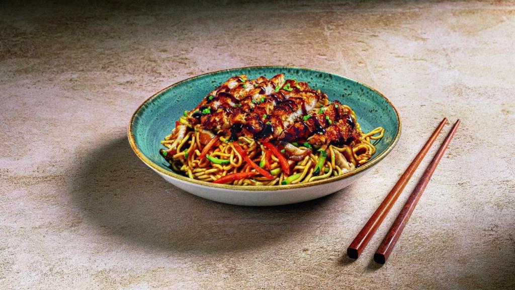 Imagen de archivo de un plato de noodles