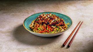 Imagen de archivo de un plato de noodles