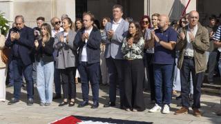 Imagen del minuto de silencio en María Pita.