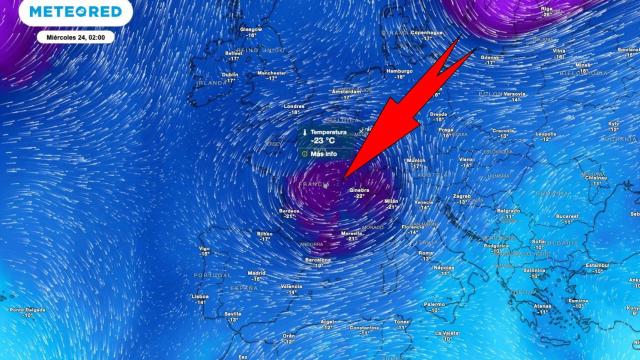 La situación de la dana que afectará por extensión a España. Meteored.