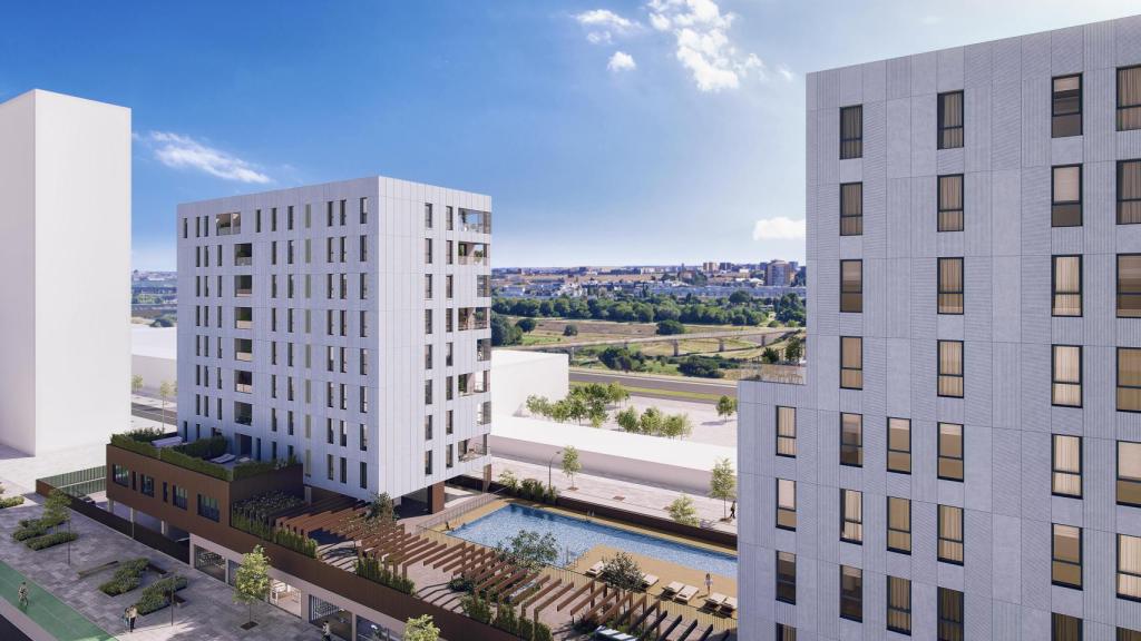 Imagen de una promoción de viviendas en construcción