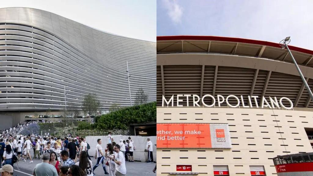 Fotomontaje del Santiago Bernabéu y el estadio Metropolitano