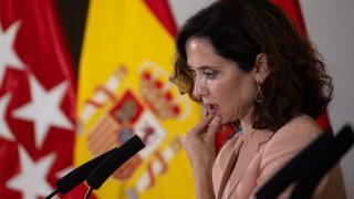 Isabel Díaz Ayuso durante una rueda de prensa.