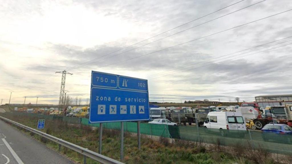 Kilómetro 102 de la autovía A-62 a la altura de Cubillas