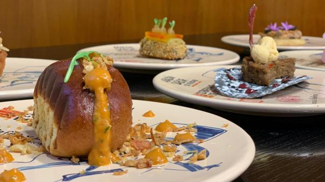 Algunas de las tapas que han podido probarse este viernes en La Aljafería.