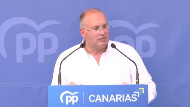 El secretario general del PP, Miguel Tellado, este sábado en un acto del partido en Santa Cruz de Tenerife.