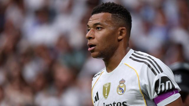 Mbappé, durante el partido ante el Espanyol.