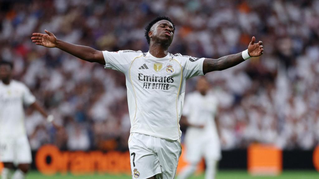 Vinicius se lamenta durante el partido contra el Espanyol
